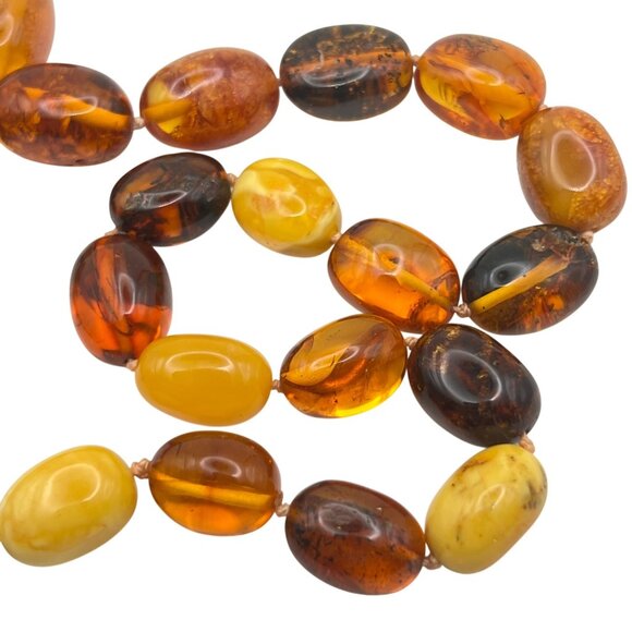 Vintage Baltic Amber Necklace 41.7g  Butterscotch Honey Cognac Barrel Clasp  24" - Picture 13 of 15